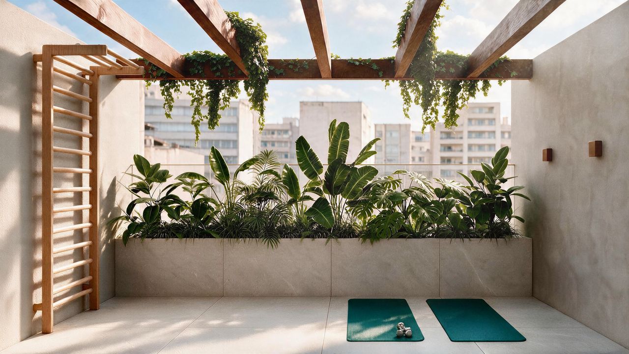 Espaço zen do Sansa Living, para ioga e alongamento