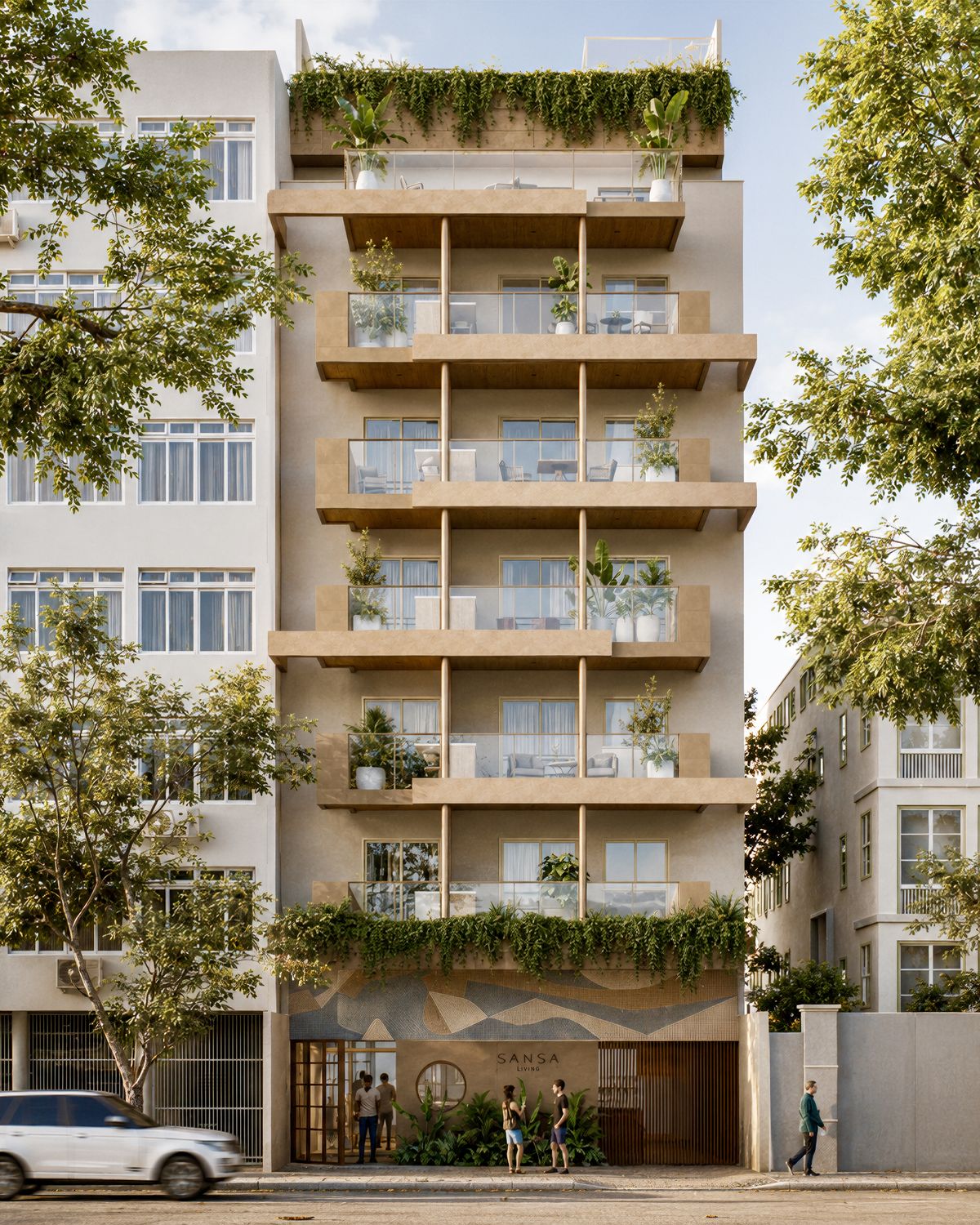 Fachada do Sansa Living, no Flamengo